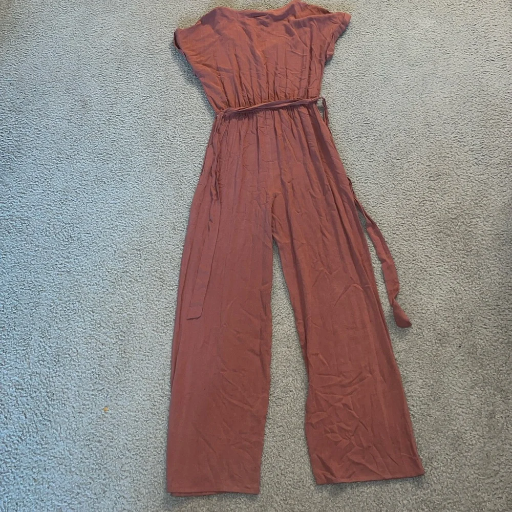 BRAND NWT Apt. 9 Dark Orange Long Romper size S - Picture 3 of 16